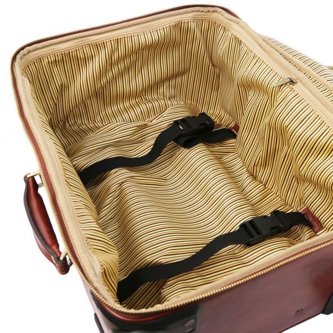 Дорожный кожаный чемодан на 4х колесах TL Voyager TL141911 Tuscany, Черный