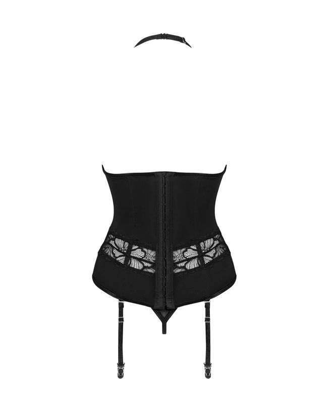 Корсет Obsessive Serafia corset Чорний XL/2XL 99586 фото