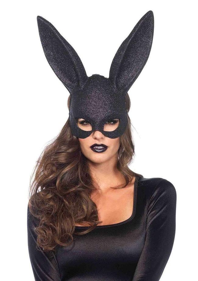 Маска Leg Avenue Glitter masquerade rabbit mask Черная One Size SO8604 фото