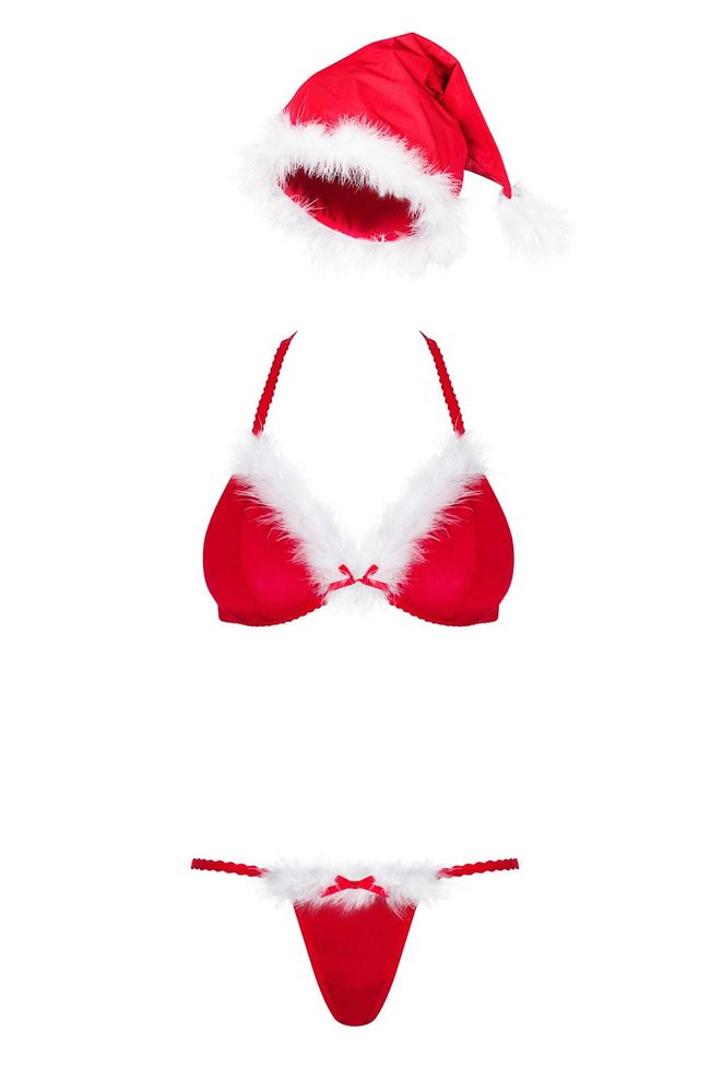 Новогодний костюм снегурочки Obsessive Santastic set costume Красный M/L 96225 фото