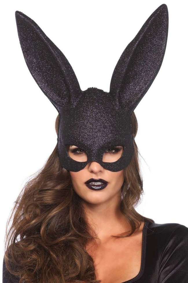 Leg Avenue Glitter masquerade rabbit mask One Size Black