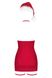 Новогодний костюм снегурочки Obsessive Kissmas chemise Красный S/M 85746 фото 4