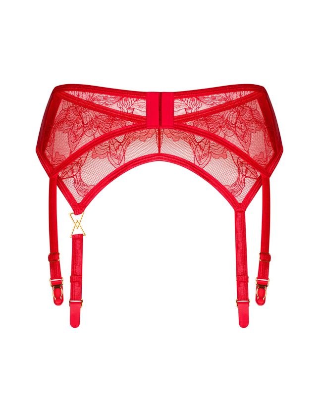 Obsessive Aliosa Lace Garter Belt, Red, 2XL, 3XL, 2XL/3XL