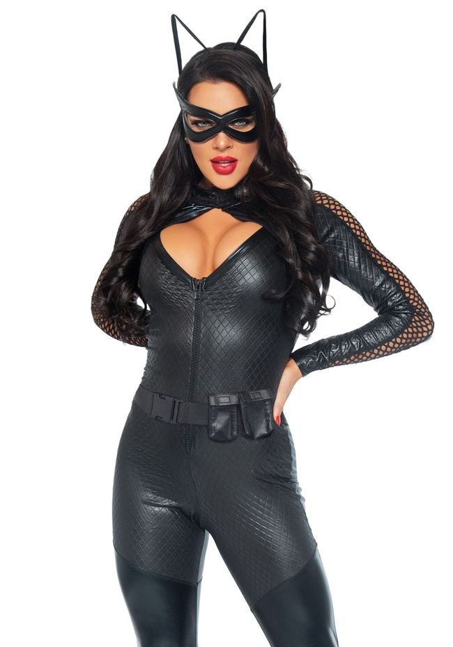 Erotic catwoman costume Leg Avenue Wicked Kitty Black L