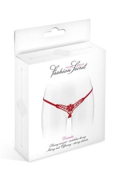 Thong panties with intimate access Fashion Secret DANUTA, Red, S, M, L, S/M/L