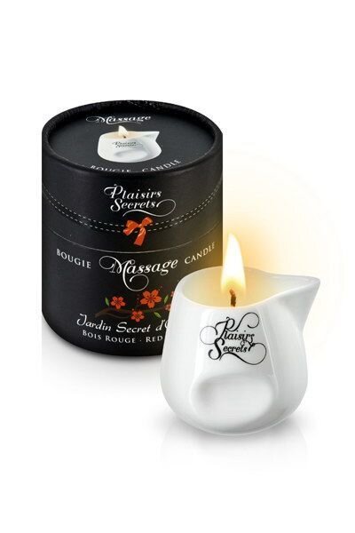 Масажна свічка ароматична в подарунковій упаковці з керамічним посудом Plaisirs Secrets (80 мл)