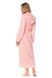 Длинный женский халат с капюшоном L&L 2102 Frotte Нежно-розовый XL 93291 фото 2