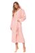 Длинный женский халат с капюшоном L&L 2102 Frotte Нежно-розовый XL 93291 фото 3