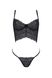 Lace set Passion KERRIA SET ECO (bustier and thong), Black, 2XL, 3XL, 2XL/3XL