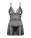 Peignoir Obsessive 838-BAB-1 babydoll Black S/M