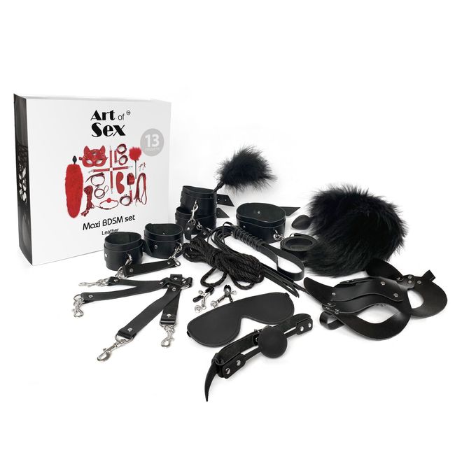 Набор Art of Sex - Maxi BDSM Set Leather, 13 предметов, натуральная кожа SO7139 фото