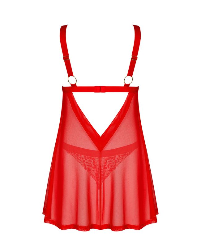 Elegant chemise Obsessive Elianes babydoll, Red, M, L