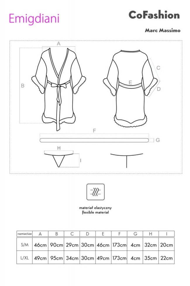 Прозрачный пеньюар Cofashion Emigdiani Черный L/XL 84669 фото