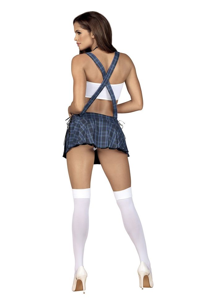 Эротический игровой костюм студентки Studygirl costume Сине-белый S/M 84255 фото