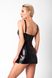 Mini dress with leather effect Noir Handmade F320 Starlet wetlook minidress with ring belt Black 2XL