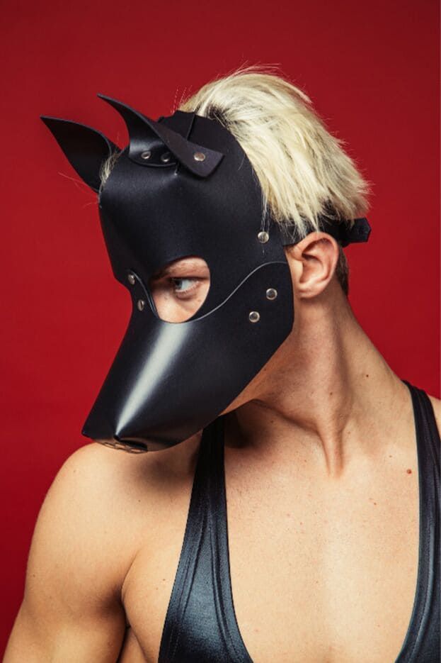 Dog Mask for BDSM D&A Black One Size, Black, ONE SIZE, ONE SIZE