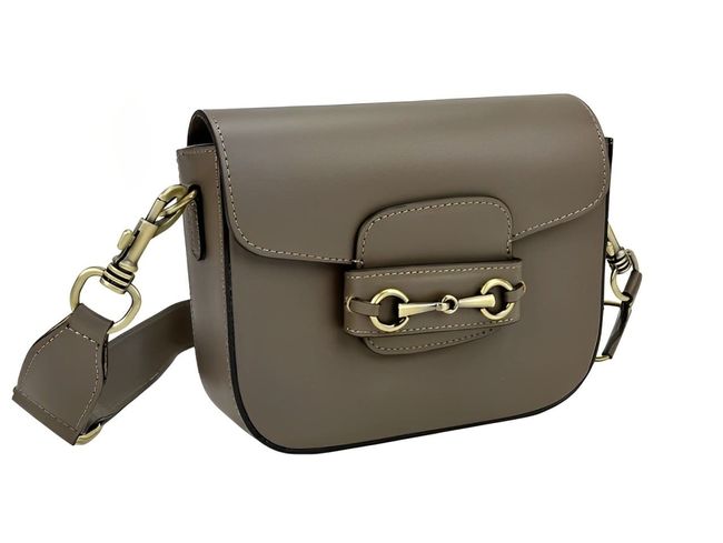 Women's crossbody handbag with a wide strap Firenze Italy F-IT-061T, Тауп