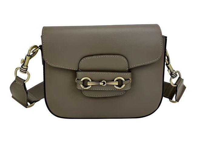 Women's crossbody handbag with a wide strap Firenze Italy F-IT-061T, Тауп