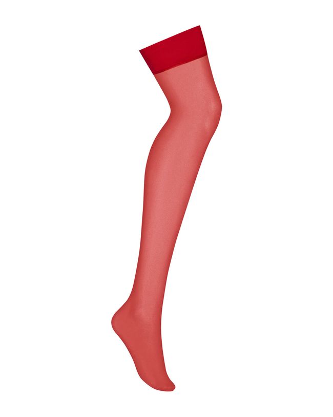 Stockings with a belt Obsessive S800, Red, S, M, S/M