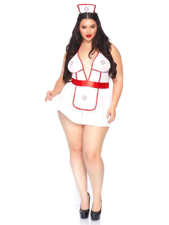 Костюм сексуальний медсестри Leg Avenue Roleplay Nightshift Nurse XL/2XL Біло-червоний SO7890 фото