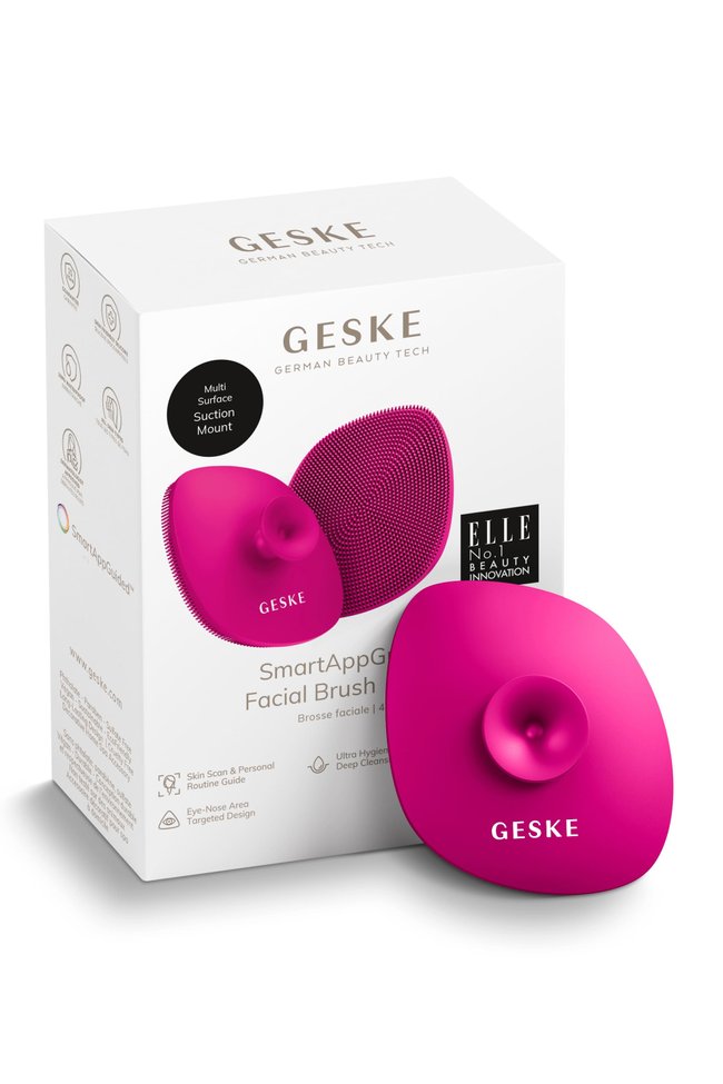 Щітка для обличчя GESKE Facial Brush 4в1 з утримувачем magenta