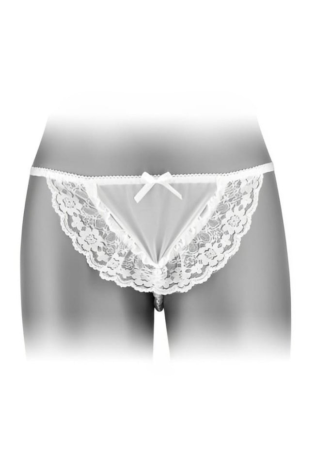 Fashion Secret KATIA thong panties with pearl thread, White, S, M, L, S/M/L