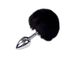 Металева анальна пробка Alive Fluffy Plug S Чорний (діаметр 2,8 см)