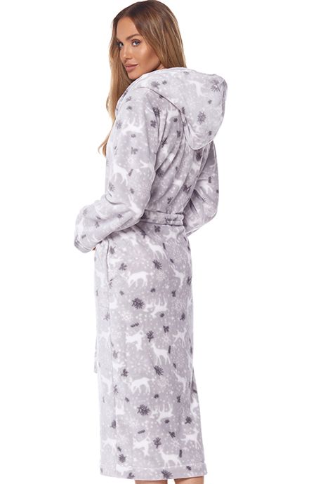 Халат жіночий з капюшоном L&L 2126 Winter Перламутрово-сірий XL 93218 фото