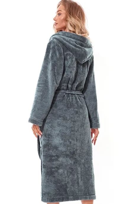 Long warm robe with hood L&L 2321 Lili (Onyx), Тёмно-серый, L