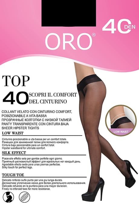 ORO Top 40 den low-waist tights 3 Black