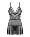 Peignoir Obsessive 838-BAB-1 babydoll Black 2XL/3XL