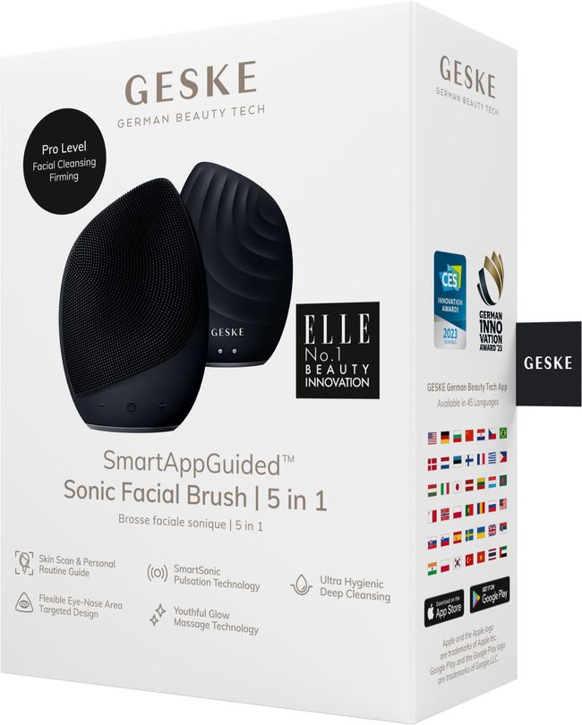 Електронна ультразвукова щітка для обличчя GESKE Sonic Facial Brush 5в1 black