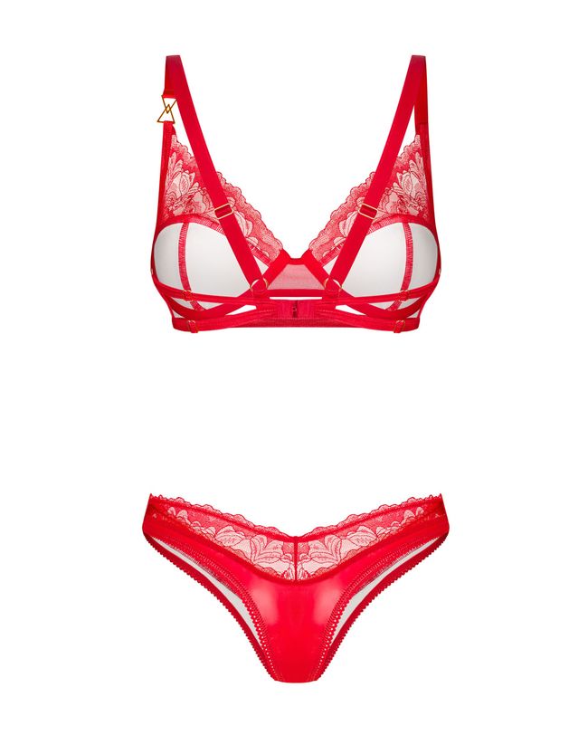 Spectacular set under latex Obsessive Aliosa, Red, 2XL, 3XL, 2XL/3XL