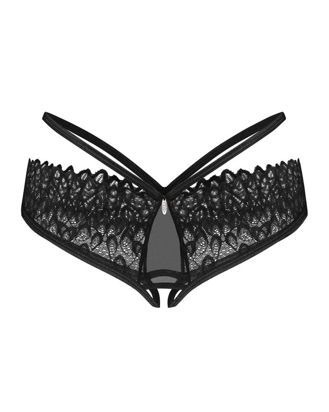 Lace Crotchless Panties Obsessive Donarella otwarte Black M/L