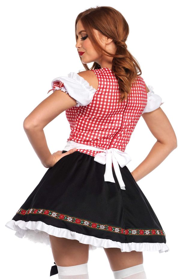 Ролевой костюм баварской девушки Leg Avenue Beer Garden Babe Черно-бело-красный M SO7999 фото