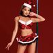 New Year's erotic costume JSY "Burning Rebecca" top, skirt, thong, hat, choker, Red, ONE SIZE, ONE SIZE