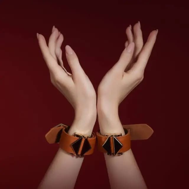 Наручники LOCKINK Wristcuffs/Anklecuffs Brown Set Коричневі One Size SX0836 фото