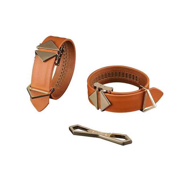 Наручники LOCKINK Wristcuffs/Anklecuffs Brown Set Коричневые One Size SX0836 фото