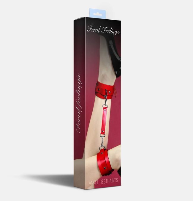 Поножи кожаные Feral Feelings Ankle Restraints Красный One Size SO8258 фото