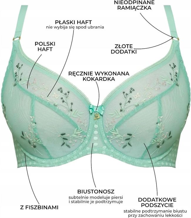 Samanta Juno A125 Soft Cup Bra, Мятный, 80D