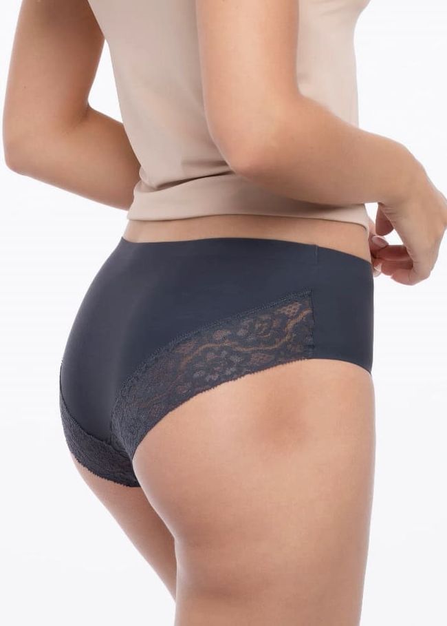 Seamless full slip panties Julimex Cheekie Graphite L