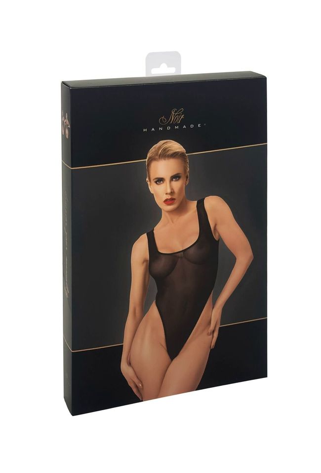 Transparent body Noir Handmade F322 Paparazzi elastic mesh body, Black, 3XL, 3XL