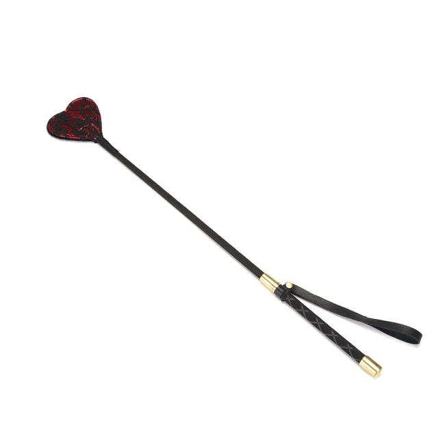 Шльопалка-серце Liebe Seele Victorian Garden Riding Crop Чорно-червона One Size SO9478 фото