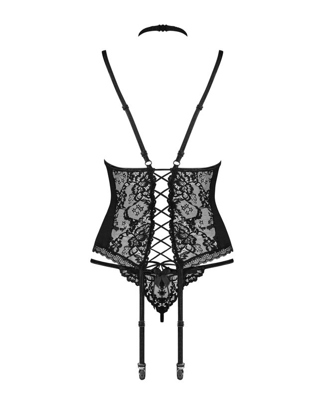 Елегантний корсет із мереживом Obsessive Raquelia corset 94139 фото