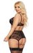 Luxurious set with glossy fabric and lace Softline Joana, Black, 2XL