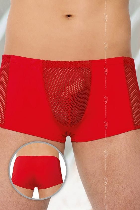 Erotic men's briefs-shorts Softline Thongs 4515 with mesh, Red, M