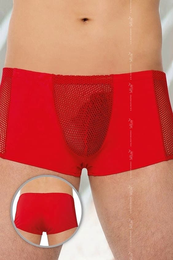 Erotic men's briefs-shorts Softline Thongs 4515 with mesh, Red, M