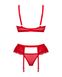 Lace set with belt Obsessive Chilisa set Red, Red, M, L