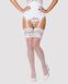 Belt stockings Obsessive 810-STO-2 with lace crown White L/XL