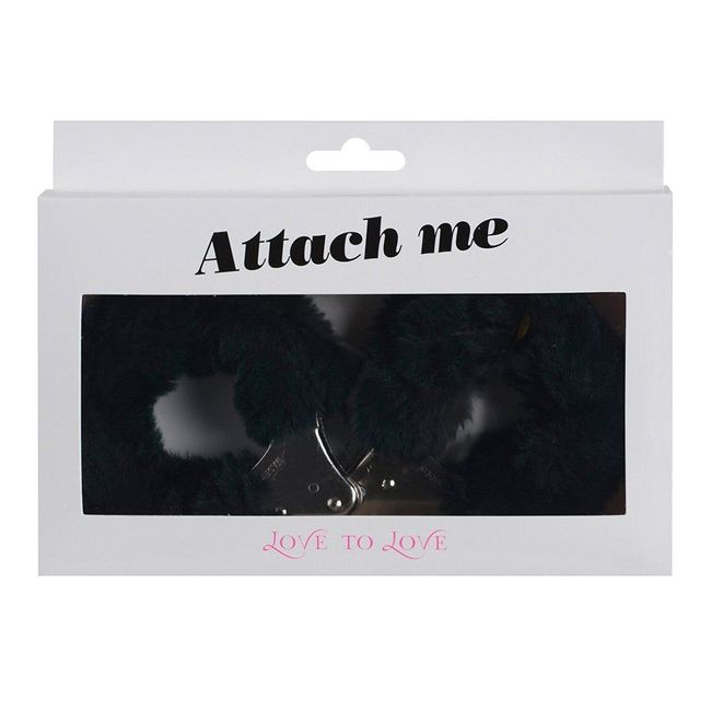 Metal handcuffs with plush finish Love To Love ATTACH ME Black One Size